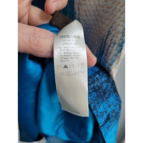 Roberto Cavalli Blue Sleeveless Snake-Embellished Bodycon Dress US 4 $843 - Picture 9 of 9